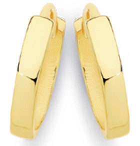 9ct-Gold-11mm-Polished-Huggie-Earrings on sale