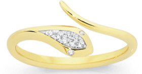 9ct-Gold-Diamond-Snake-Ring on sale
