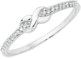 Sterling-Silver-Cubic-Zirconia-Infinity-Ring-Size-P on sale