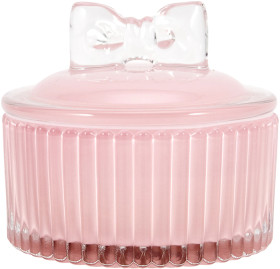 Pink-Bow-Lid-Glass-Candle on sale