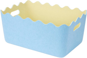 2-Tone-Wave-Felt-Basket-Blue-and-Yellow on sale