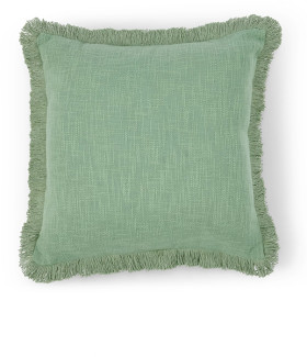 50cm-Fringed-Cushion-Green on sale