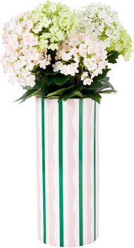Pink-and-Green-Stripe-Ceramic-Vase on sale