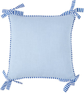 43cm-Bow-Cushion-Blue on sale