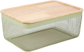 Large-Basket-with-Wooden-Lid-Green on sale