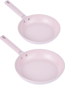 2-Pack-Ceramic-Coated-Non-Stick-Fry-Pans-Pink on sale