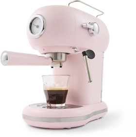 Retro-Espresso-Coffee-Machine-Pink on sale