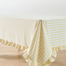 Extra-Large-Yellow-Stripe-Tablecloth on sale