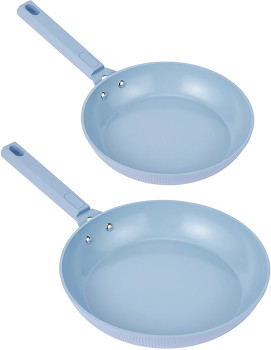 2-Pack-Ceramic-Coated-Non-Stick-Fry-Pans-Blue on sale