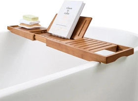 Walnut-Look-Bath-Caddy on sale
