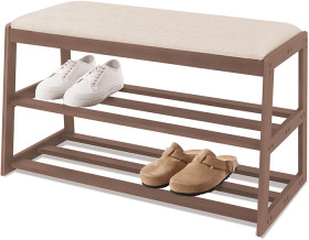 Walnut-Look-Shoe-Bench on sale