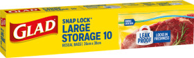 Glad+Snap+Lock+Storage+Resealable+Bags+Large+10+Pack+or+Medium+15+Pack