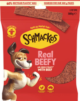 Schmackos+Strapz+or+Stix+Dog+Treats+500g+Selected+Varieties