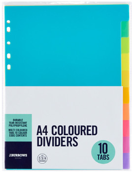 JBurrows-Neon-A4-PP-10-Tab-Divider on sale