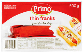 Primo-Thin-or-Cocktail-Franks-500g on sale