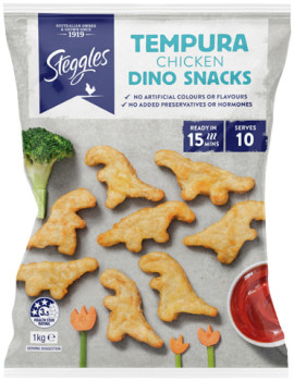 Steggles-Dino-Snacks-or-Chicken-Breast-Tenders-1kg-Selected-Varieties on sale