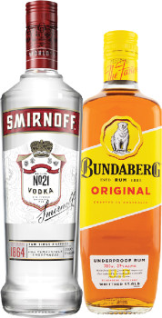 Smirnoff+Red+Label+Vodka+or+Bundaberg+Original+Rum+700mL