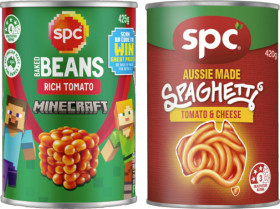 SPC-Baked-Beans-or-Spaghetti-420425g-Selected-Varieties on sale