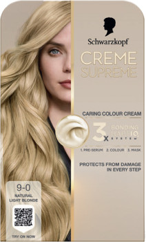 Schwarzkopf-Creme-Supreme-Natural-Light-Blonde-Hair-Dye-9-0-Permanent-245mL on sale