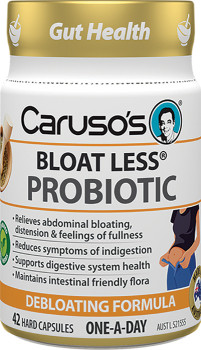 NEW-Carusos-Bloat-LESS-Probiotic-42-Capsules on sale