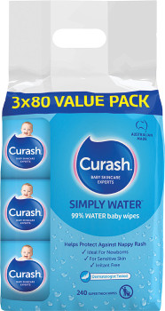 Curash-Simply-Water-Wipes-3x80-Pack on sale