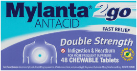 Mylanta-2Go-Antacid-Double-Strength-Lemon-Mint-Flavour-48-Tablets on sale