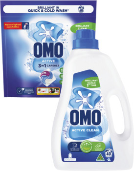 Omo-Laundry-Liquid-2-Litre-or-Capsules-28-Pack on sale