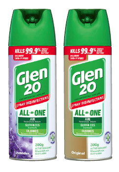 Glen-20-Disinfectant-Spray-300g-Selected-Varieties on sale