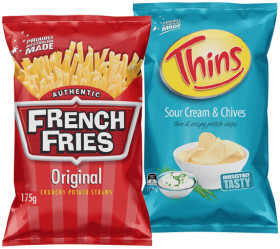 French-Fries-175g-or-Thins-Chips-150175g-Selected-Varieties on sale