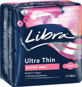 Libra-Ultra-Thin-Pads-with-Wings-Super-12-Pack on sale