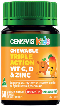 Cenovis+Kids+Chewable+Triple+Action+Vit+C%2C+D+%26amp%3B+Zinc+60+Tablets