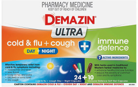 Demazin-Ultra-Cough-Cold-and-Flu-Immune-Defence-34-Tablets on sale