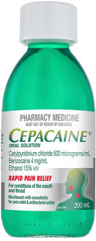 Cepacaine-Oral-Solution-Anaesthetic-Antibacterial-200mL on sale