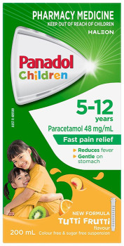 Panadol-Children-Suspension-5-12-Years-Colour-Free-Sugar-Free-Tutti-Frutti-Flavour-200mL on sale