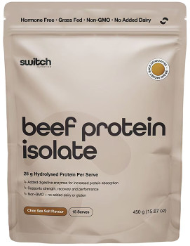 Switch-Nutrition-Beef-Protein-Isolate-Chocolate-Sea-Salt-450g on sale