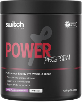 Switch-Nutrition-Power-Perform-Pre-Workout-Blend-Mango-Passionfruit-420g on sale