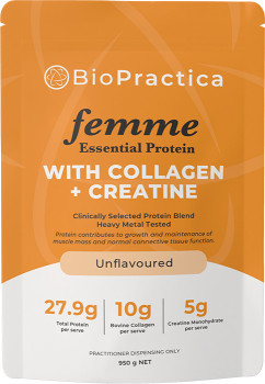 BioPractica-Femme-Essential-Protein-Powder-With-Creatine-Collagen-Unflavoured-950g on sale