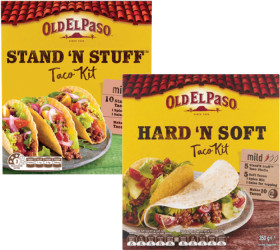 Old-El-Paso-Hard-N-Soft-or-Stand-N-Stuff-Taco-Kit-295g-350g on sale