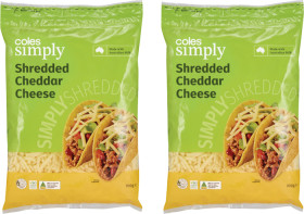 Coles-Simply-Shredded-Cheddar-Cheese-700g on sale