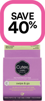 Save-40-on-Cutex-Nail-Polish-Remover-Range on sale