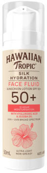 Hawaiian-Tropic-Silk-Hydration-Face-Fluid-Sunscreen-Lotion-SPF50-50mL on sale