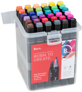 Born-Dual-Tip-Graphic-Marker-36-Pack on sale