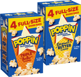 Poppin+Microwave+Popcorn+4x100g+Selected+Varieties