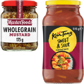 KanTong+Cooking+Sauce+485%E2%80%91520g%2C+MasterFoods+Mustard+170%E2%80%91175g+or+Horseradish+Cream+175g+Selected+Varieties