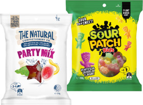 The-Natural-Confectionery-Co-130230g-Sour-Patch-Kids-Bag-190g-or-Pascall-Lollies-150300g-Selected-Varieties on sale
