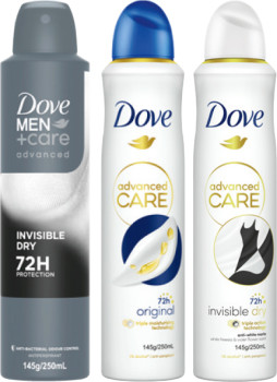 Dove+Advanced+Care+72hr+Antiperspirant+Deodorant+250mL+Selected+Varieties
