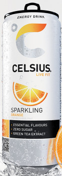 NEW+Celsius+Orange+Sparkling+Energy+Drink+330mL