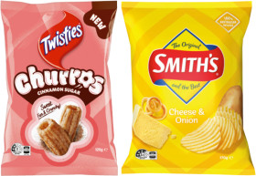 Twisties+Churros+Cinnamon+Sugar+120g%2C+Doritos+Corn+Chips+or+Smith%26rsquo%3Bs+Potato+Chips+150%E2%80%91170g+Selected+Varieties