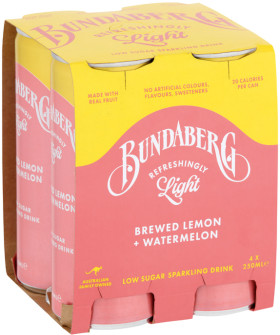 Bundaberg+Refreshingly+Light+Sparkling+Drink+4x250mL+Selected+Varieties