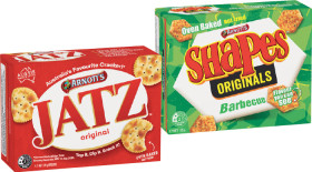 Arnotts-Jatz-225g-or-Shapes-120190g-Selected-Varieties on sale